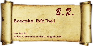 Brecska Ráhel névjegykártya